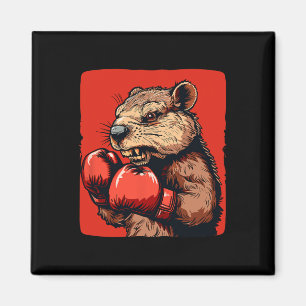 Toller Boxbeaver mit Handschuhen für Sportfans Magnet