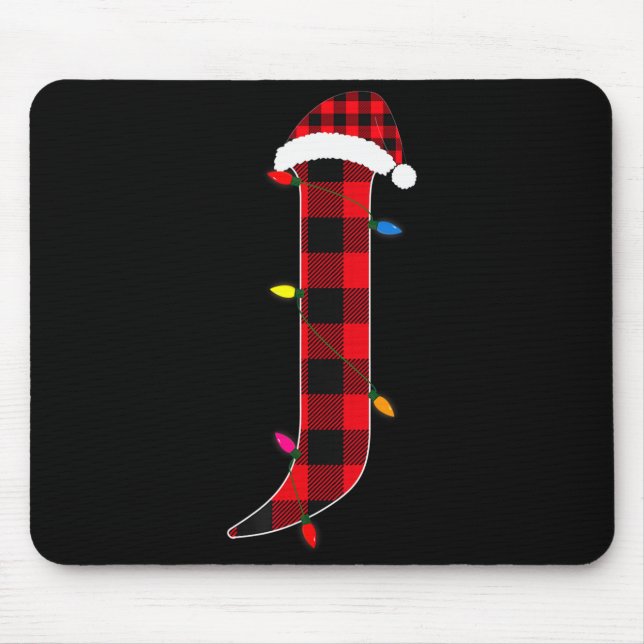 Toller Buchstabe J Anfangsname Büffel Kariert Weih Mousepad (Vorne)