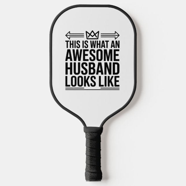 Toller Ehemann Krone Typografie Pickleball Schläger (Vorderseite)
