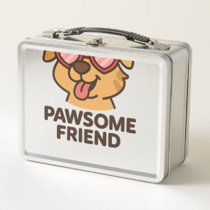 Toller Freund Cooler Hund mit Herzbrille Metall Brotdose
