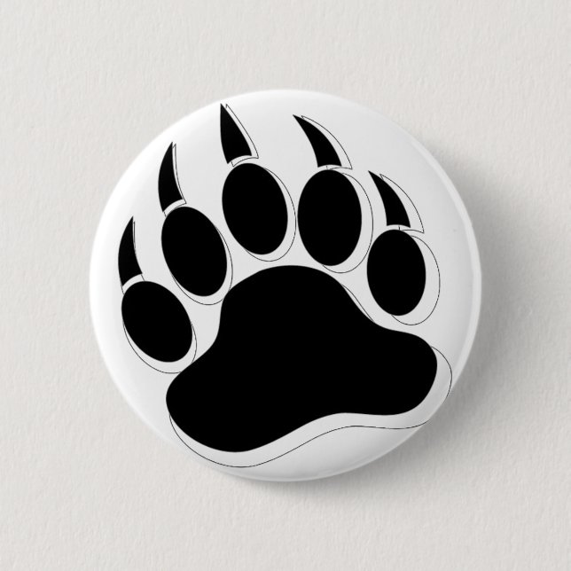 Toller Gay-Bär-Kralle B&W 3D-Effekt Button (Vorderseite)