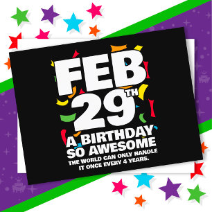 Toller Geburtstag Leap Day Schaltjahr 29. Feb. Postkarte