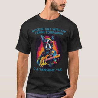 Toller Gitarrenhund für Rock'n Roll Musik und Gita T-Shirt