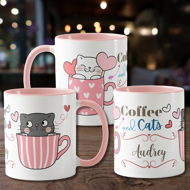 Toller Kaffee und Katzen Personalisiert Tasse (Von Creator hochgeladen)