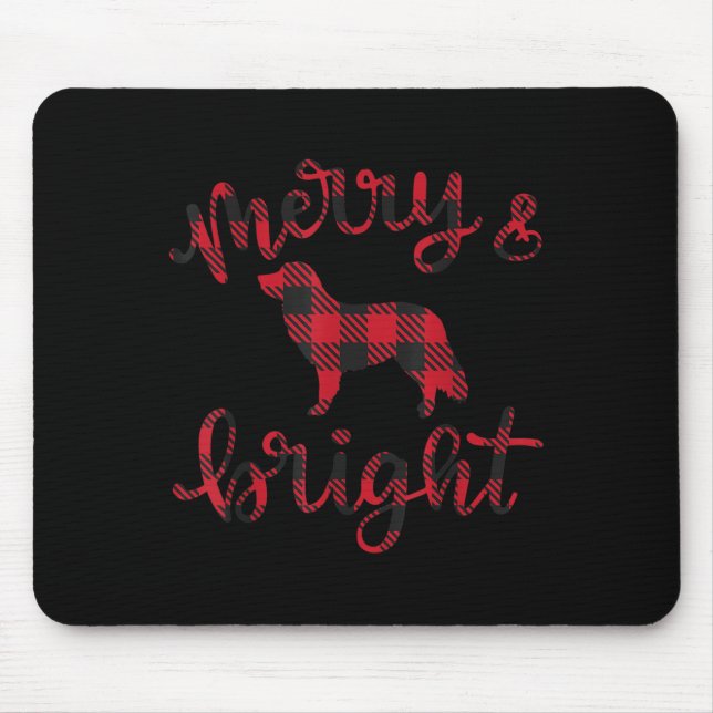 Toller Merry Christmas Buffalo Plaid Dog Cute For  Mousepad (Vorne)