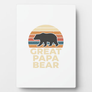 Toller Papa Bär Retro Sonnenuntergang Vintage Vekt Fotoplatte