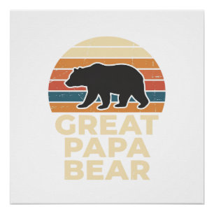 Toller Papa Bär Retro Sonnenuntergang Vintage Vekt Poster