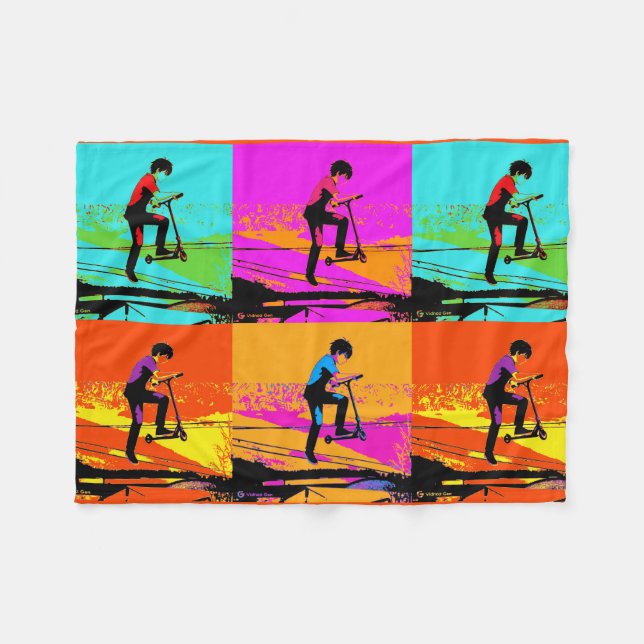 Toller Roller-Tricks - Stunt-Scooter-Fahrer Fleecedecke (Vorderseite (Horizontal))