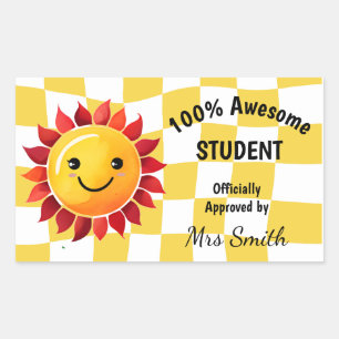 Toller Schüler Retro Sonnenschein Aufkleber