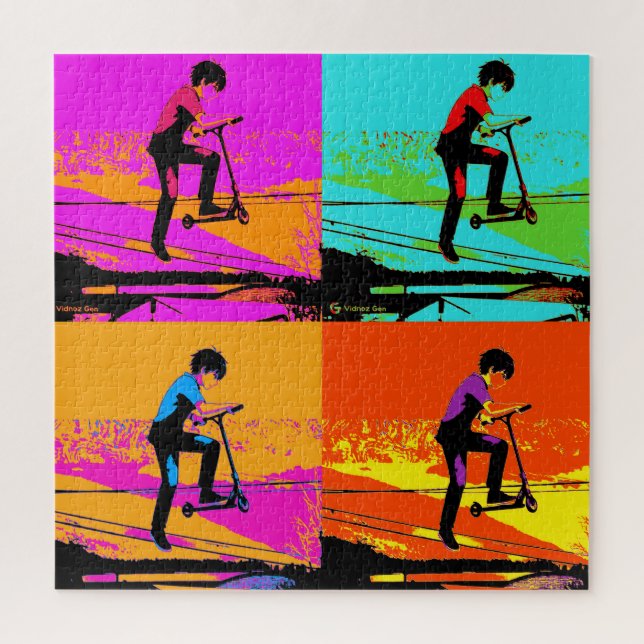 Toller Scooter-Tricks - Stunt-Scooter-Fahrer Puzzle (Vertikal)