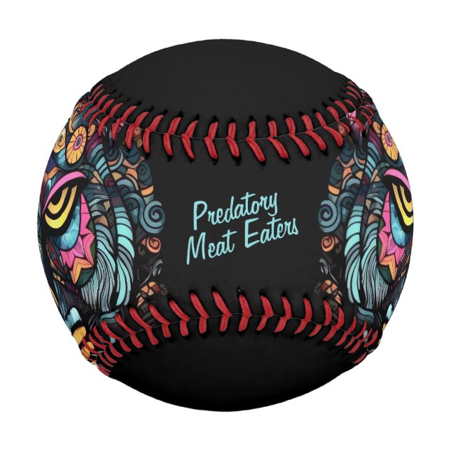 Toller Tigerkopf-Teamname Baseball (Rückseite)