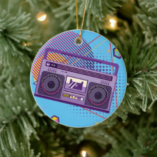 Toller tragbarer Radio-Kassettenrecorder aus den 8 Keramik Ornament