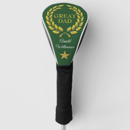 TOLLER VATER Text Siegeskranz & Stern personalisie Golf Headcover