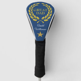 TOLLER VATER Text Siegeskranz & Stern personalisie Golf Headcover
