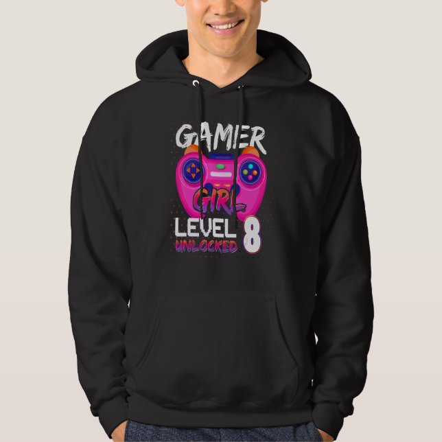 Toller Videospiel-Controller Level 8 freigeschalte Hoodie (Vorderseite)