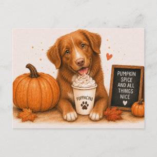 Toller Warmer Kürbisgewürz Puppaccino Herbst Postkarte