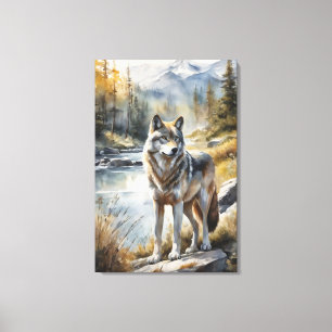 Toller Wolf irgendwo in der schönen Natur Leinwanddruck
