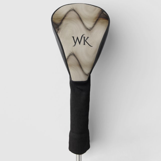 Tolles abstraktes Monogramm hinterlässt einen blei Golf Headcover (Vorderseite)
