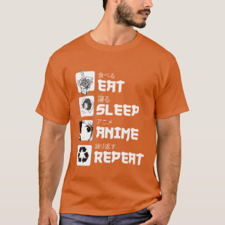 Tolles Anime Essen Schlafen Anime WiederholungTeen T-Shirt