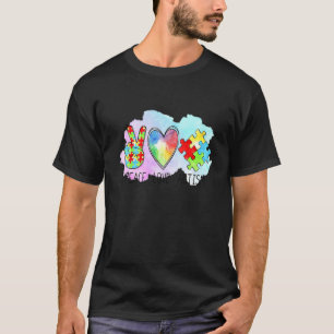 Tolles Autismuserkennung Friedenszeichen Liebes-P T-Shirt