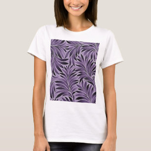 Tolles Blattmuster in Lila und Grau T-Shirt