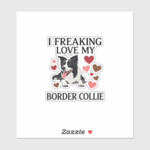 Tolles Border Collie Hund Herz_1 Aufkleber