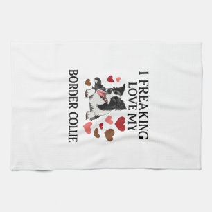 Tolles Border Collie Hund Herz_1 Geschirrtuch