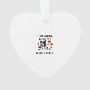 Tolles Border Collie Hund Herz_1 Ornament