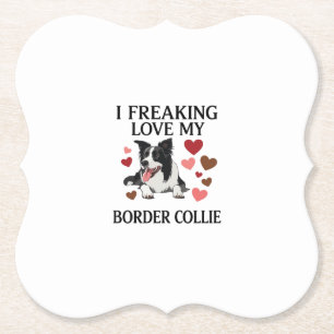 Tolles Border Collie Hund Herz_1 Untersetzer