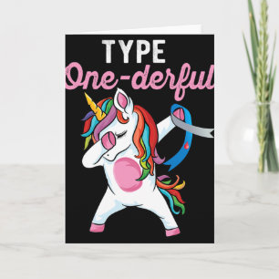 Tolles Dabbing-Einhorn Typ-1-Diabetes-Bewusstsein Karte