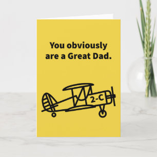 Tolles Dad-Flugzeug 2-C Familie Karte