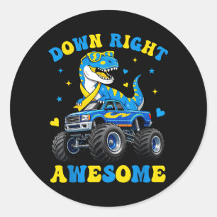 Tolles Dino World Down-Syndrom-Tag Runder Aufkleber