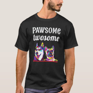 Tolles Duo Sibirischer Husky Französische Bulldogg T-Shirt