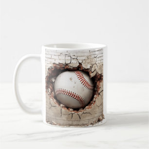 Tolles Geschenk für Baseball-Fan! 3D-Baseball auf  Kaffeetasse