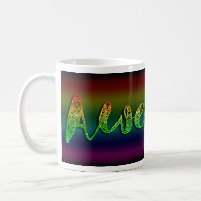 Tolles Glitter-Regenbogen-Statement Cute Fun Kaffeetasse (Links)