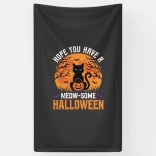 Tolles Halloween-Schwarze Katze Banner
