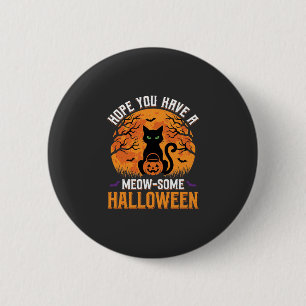Tolles Halloween-Schwarzes-Katze Button
