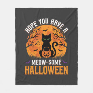 Tolles Halloween-Schwarzes-Katze Fleecedecke