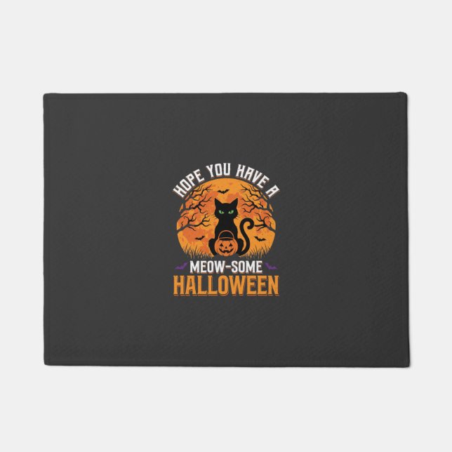 Tolles Halloween-Schwarzes-Katze Fußmatte (Vorderseite)