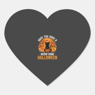 Tolles Halloween-Schwarzes-Katze Herz-Aufkleber