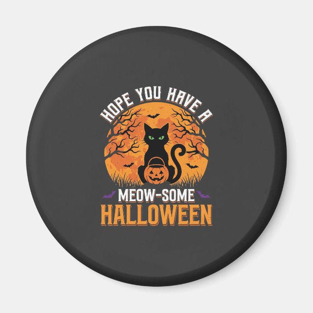 Tolles Halloween-Schwarzes-Katze Magnet (Vorne)