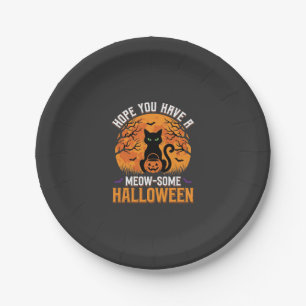 Tolles Halloween-Schwarzes-Katze Pappteller