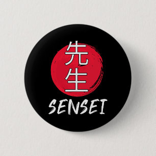 Tolles Karate-Sensei-Outfit japanisches Kampfdessi Button
