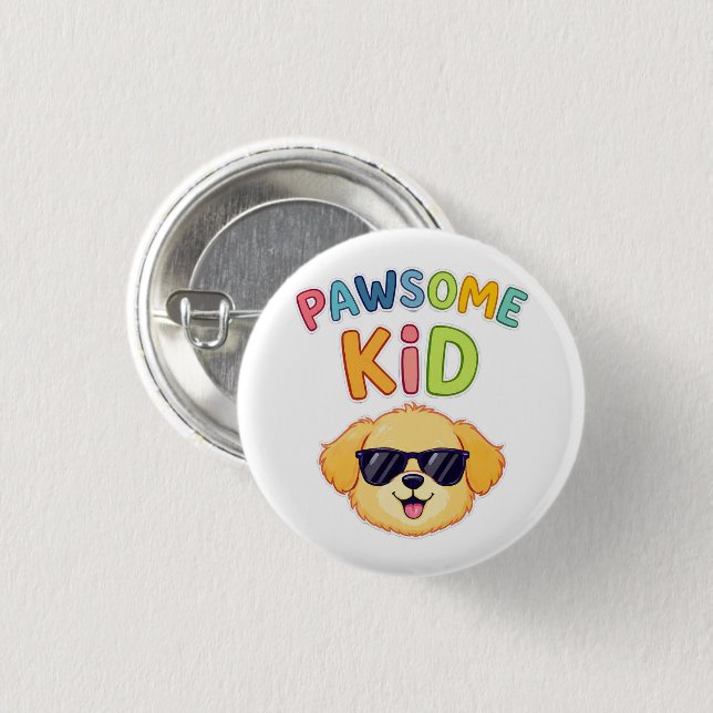 Tolles Kinder-Cute-Hund-Design-Geschenk Button (Vorne & Hinten)