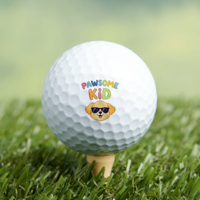 Tolles Kinder-Cute-Hund-Design-Geschenk Golfball (Insitu T-Shirt)