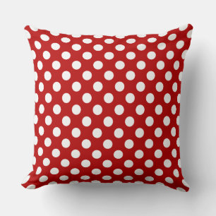 Tolles lebendiges Rot-Weiß-Polka-Punkt-Muster Kissen