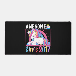 Tolles Mädchen Einhorn Geburtstagsfeier Seit 2017 Schreibtischunterlage