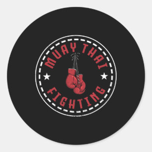 Tolles Muay-Thai-Kampfd Design Kickboxer MMA-Trai Runder Aufkleber