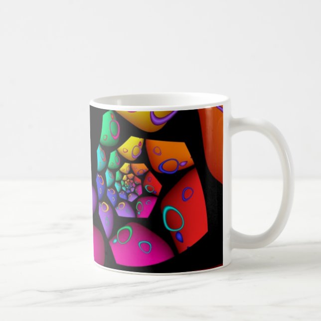 Tolles Regenbogen-Fraktal Kaffeetasse (Rechts)