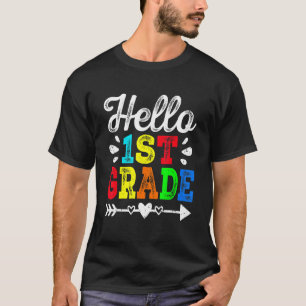 Tolles Retro Hallo 1. Klasse Lehrer Schüler Squad T-Shirt